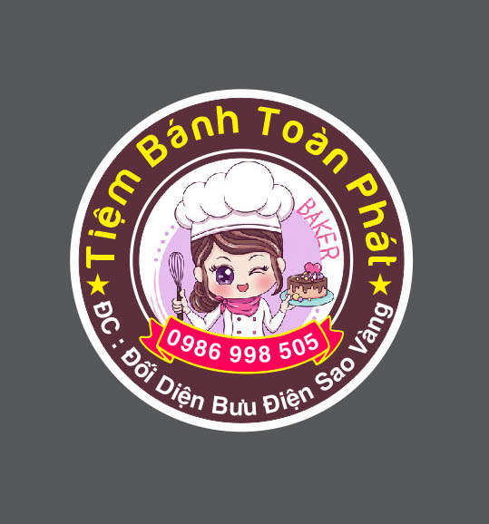 Tem bánh kem 5cm nền trắng